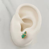 Topos Destello Esmeraldas 73Pts 1.8 g / in / 5.8 mm Oro Amarillo 18K