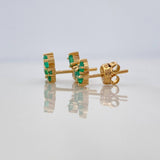 Stud Earrings Squares Emeralds 70Pts 2.35 g / in / 5.2 mm Yellow Gold 18K