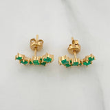 Stud Earrings Squares Emeralds 70Pts 2.35 g / in / 5.2 mm Yellow Gold 18K