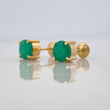 Topos Cuatro Garras Esmeraldas 155Qts 1.6 g / in / 6 mm Oro Amarillo 18K