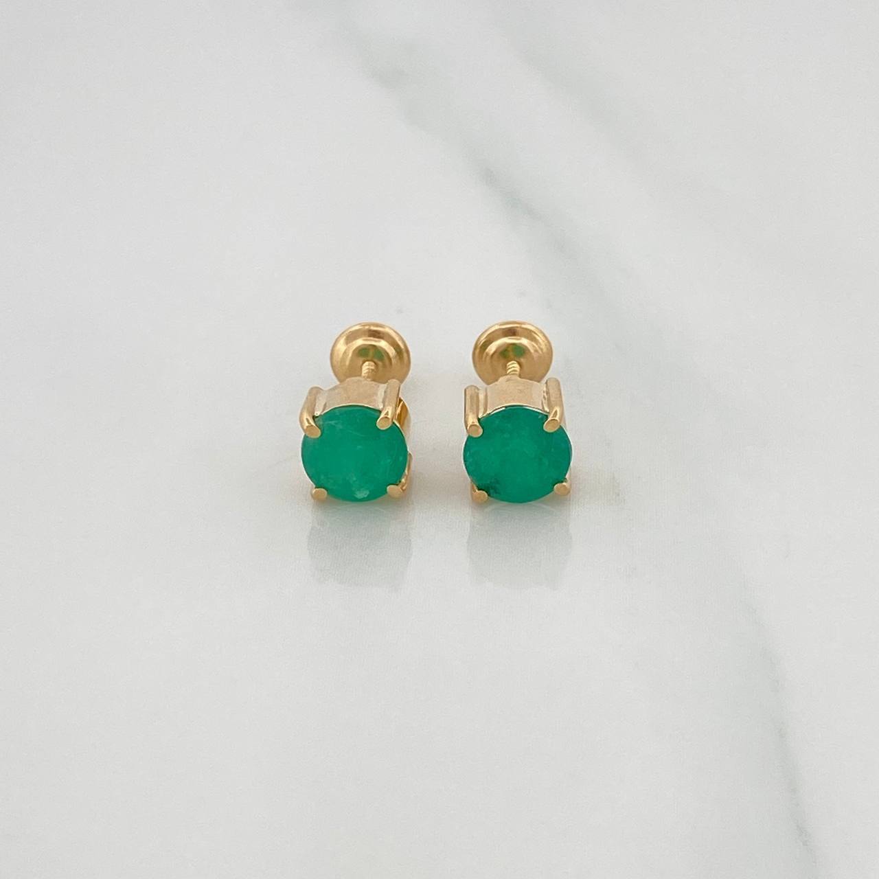 Topos Cuatro Garras Esmeraldas 155Qts 1.6 g / in / 6 mm Oro Amarillo 18K