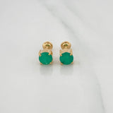 Topos Cuatro Garras Esmeraldas 155Qts 1.6 g / in / 6 mm Oro Amarillo 18K