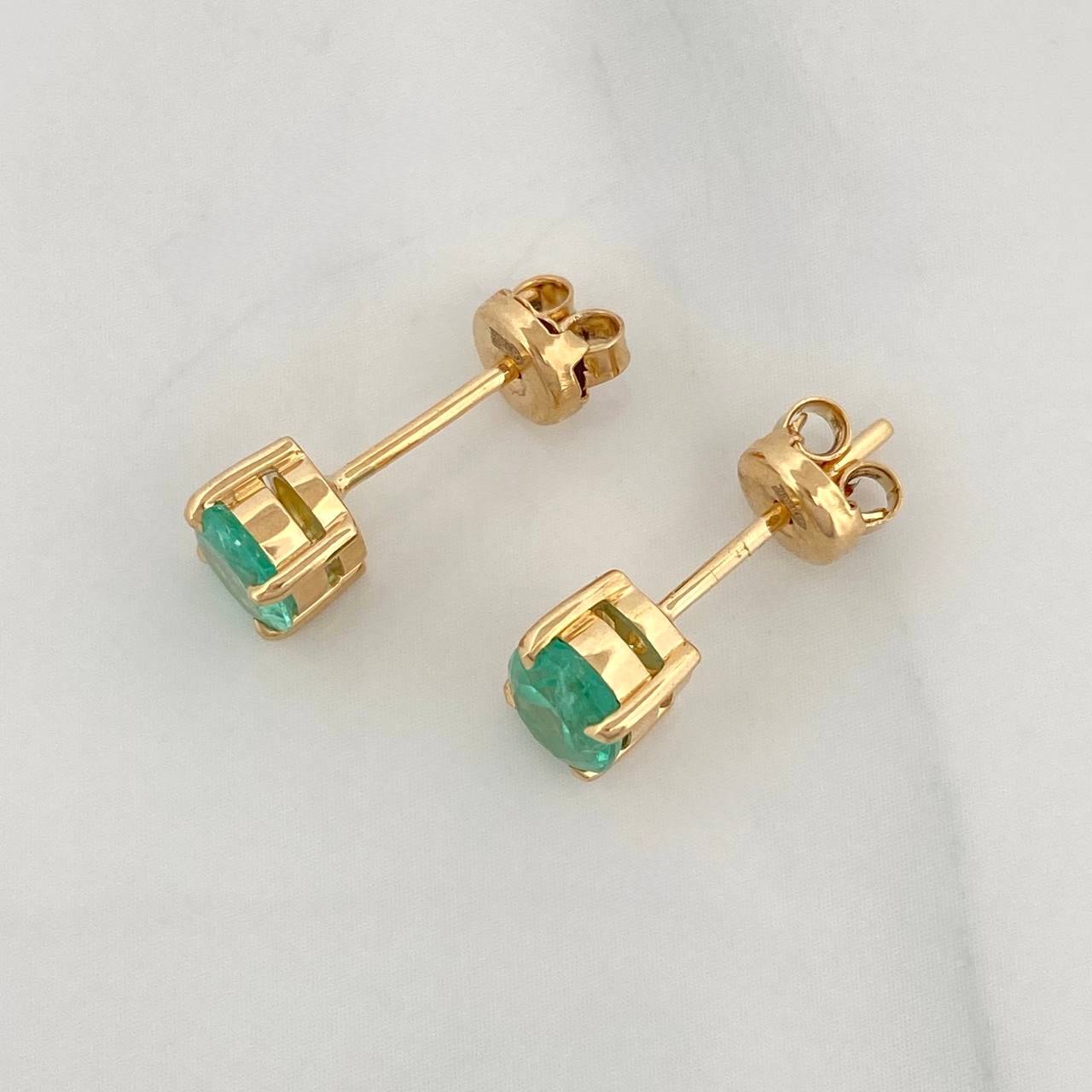 Topos Rectangulos Esmeraldas 1,58Qts 2.3 g / in / 6 mm Oro Amarillo 18K