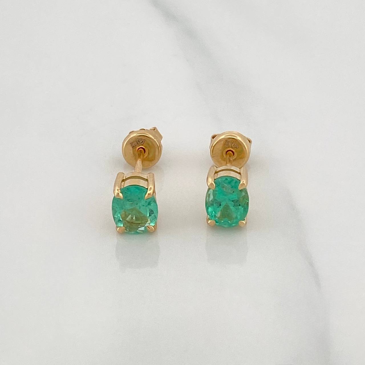 Topos Rectangulos Esmeraldas 1,58Qts 2.3 g / in / 6 mm Oro Amarillo 18K