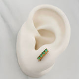 Stud Earrings Beads Emeralds 23Pts 1.55 g / in / 2.3 mm Yellow Gold 18K