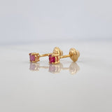 Topos Cuatro Garras Rubies 28Pts 0.7 g / in / 2.55 mm Oro Amarillo 18K