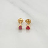 Topos Cuatro Garras Rubies 28Pts 0.7 g / in / 2.55 mm Oro Amarillo 18K