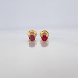 Topos Cuatro Garras Rubies 28Pts 0.7 g / in / 2.55 mm Oro Amarillo 18K