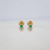 Stud Earrings Four Prongs Emeralds 07Pts 0.55 g / in / 1.65 mm Yellow Gold 18K