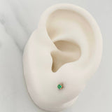 Stud Earrings Four Prongs Emeralds 07Pts 0.55 g / in / 1.65 mm Yellow Gold 18K