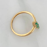 Linear Ring Emeralds 30Pts 2.2 g / T5 3/4 Yellow Gold 18K
