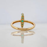 Linear Ring Emeralds 30Pts 2.2 g / T5 3/4 Yellow Gold 18K