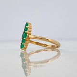 Linear Ring Emeralds 30Pts 2.2 g / T5 3/4 Yellow Gold 18K
