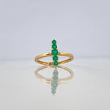 Linear Ring Emeralds 30Pts 2.2 g / T5 3/4 Yellow Gold 18K