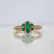 Emerald Flower Ring 80Pts Diamonds 118Qts 2.95 g / T7 Two-Tone Yellow White Gold 18K
