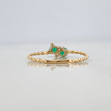 Emerald Figures Ring 29Pts 0.95 g / T7 1/4 18K Yellow Gold