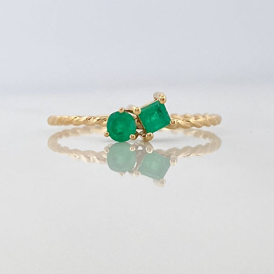 Emerald Figures Ring 29Pts 0.95 g / T7 1/4 18K Yellow Gold