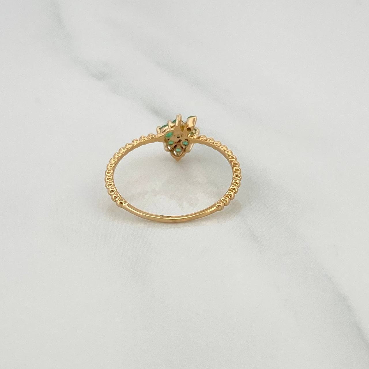 Emerald Grapes Ring 16Pts 1 g / T5 Yellow Gold 18K