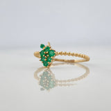 Emerald Grapes Ring 16Pts 1 g / T5 Yellow Gold 18K