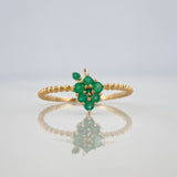 Emerald Grapes Ring 16Pts 1 g / T5 Yellow Gold 18K