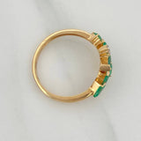 Anillo Figuras Esmeraldas 76Pts Diamante 04Pts 2.8 g / T6 Oro Amarillo 18K