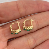 Candongas Trono Esmeralda 71Pts 2.65 g / 1/2 in Oro Amarillo 18K