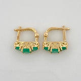 Candongas Trono Esmeralda 71Pts 2.65 g / 1/2 in Oro Amarillo 18K