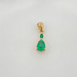 Emerald Tear Pendant 77Pts 1.05 g / 3/4 in 18K Yellow Gold