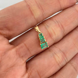Pendant Pyramid Emeralds 55Pts 0.85 g / 3/4 in Yellow Gold 18K