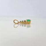 Pendant Pyramid Emeralds 55Pts 0.85 g / 3/4 in Yellow Gold 18K