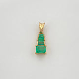 Pendant Pyramid Emeralds 55Pts 0.85 g / 3/4 in Yellow Gold 18K