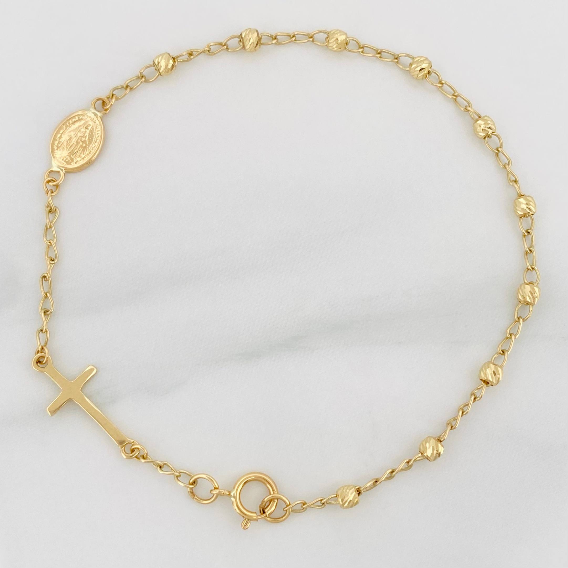 Bracelet Espiga Miraculous Virgin 2.15 g / 7 1/2 in / 1.7 mm Yellow Gold 18K