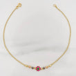 Espiga Flower Anklet 2.05 g / 10 in / 1 mm Three Golds 18K