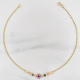 Espiga Flower Anklet 1.9 g / 9 3/4 in / 1 mm Three Golds 18K