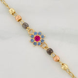 Espiga Flower Anklet 1.9 g / 9 3/4 in / 1 mm Three Golds 18K