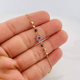 Espiga Flower Anklet 1.9 g / 9 3/4 in / 1 mm Three Golds 18K