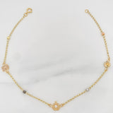 Espiga Crown Anklet 2.5 g / 10 in / 1.4 mm Three Golds 18K