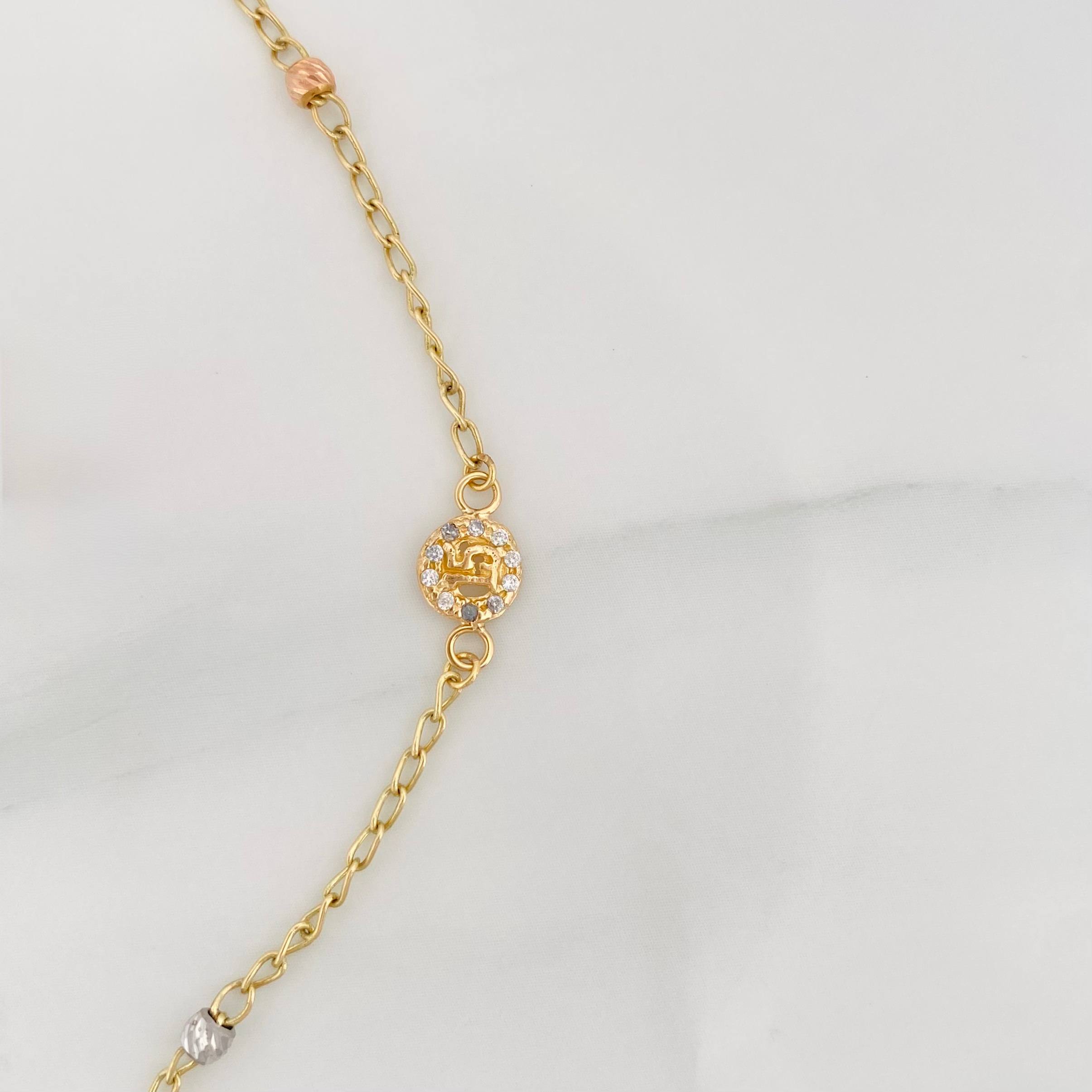 Espiga Crown Anklet 2.5 g / 10 in / 1.4 mm Three Golds 18K