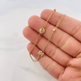 Espiga Crown Anklet 2.5 g / 10 in / 1.4 mm Three Golds 18K
