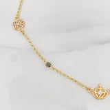 Espiga Crown Anklet 2.5 g / 10 in / 1.4 mm Three Golds 18K