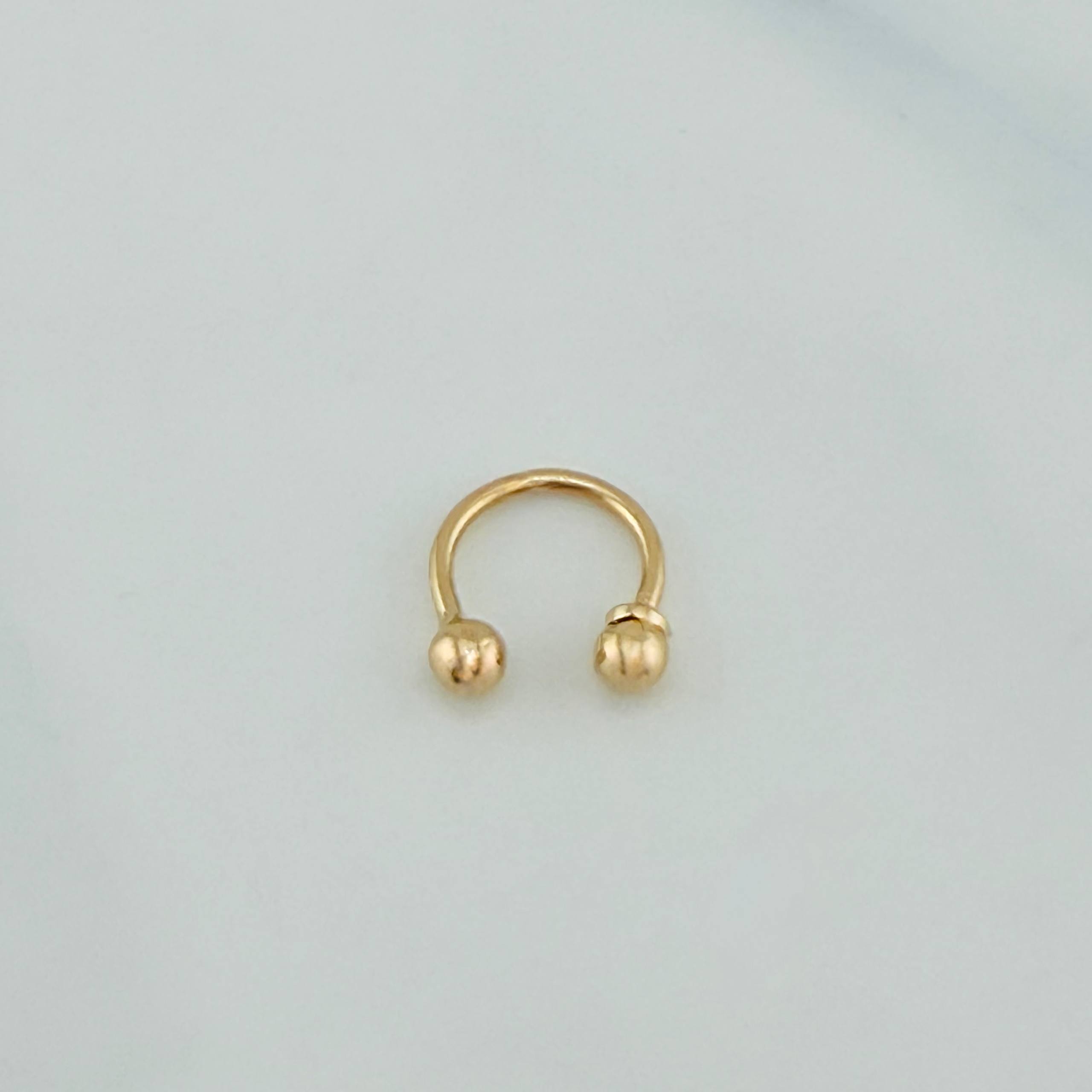 Piercing U Bolas 0.45 g / 1/2 in Oro Amarillo 18K