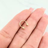 Piercing U Bolas 0.4 g / 1/2 in Oro Amarillo 18K