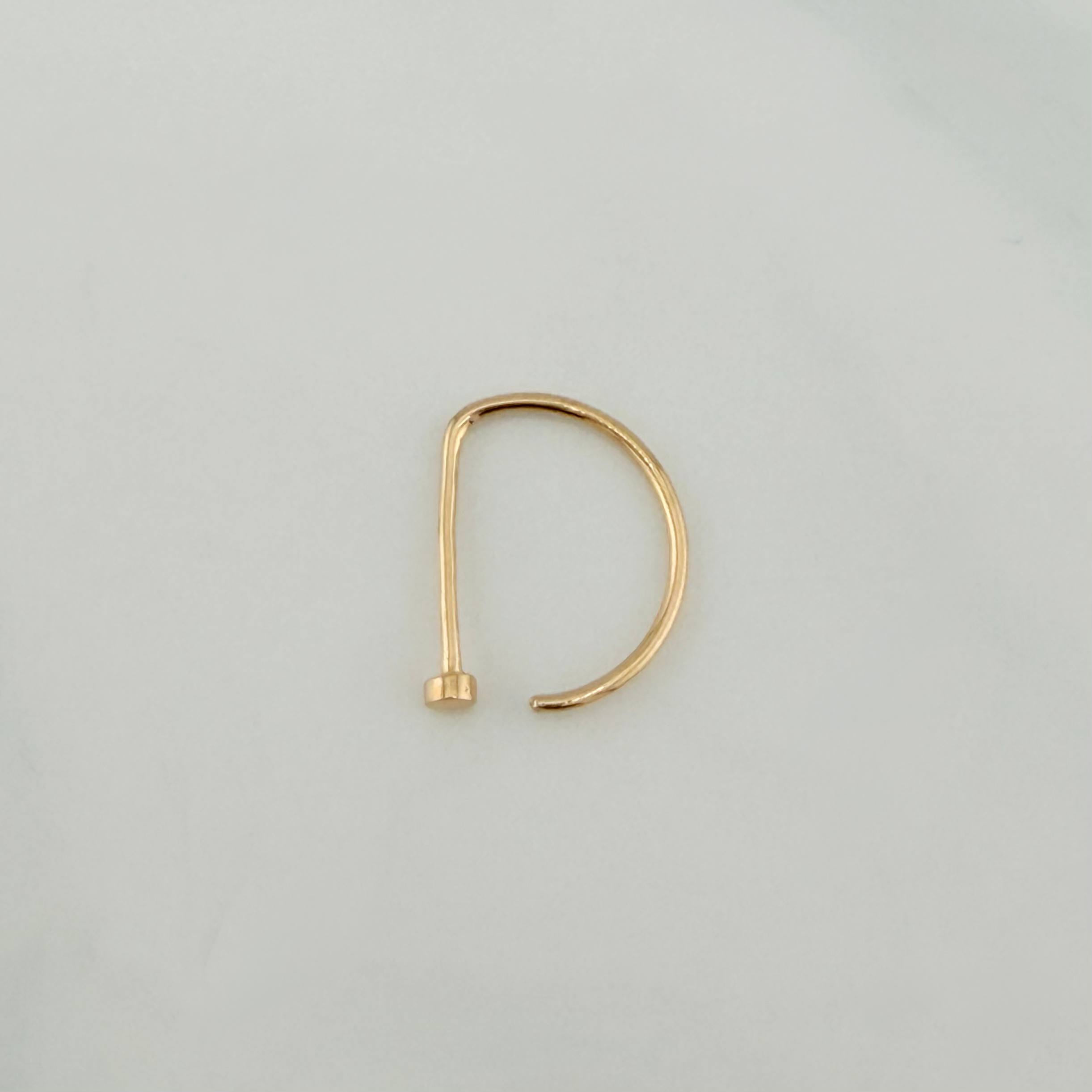 Piercing Arco Cabeza Plana 0.35 g / 1/2 in Oro Amarillo 18K