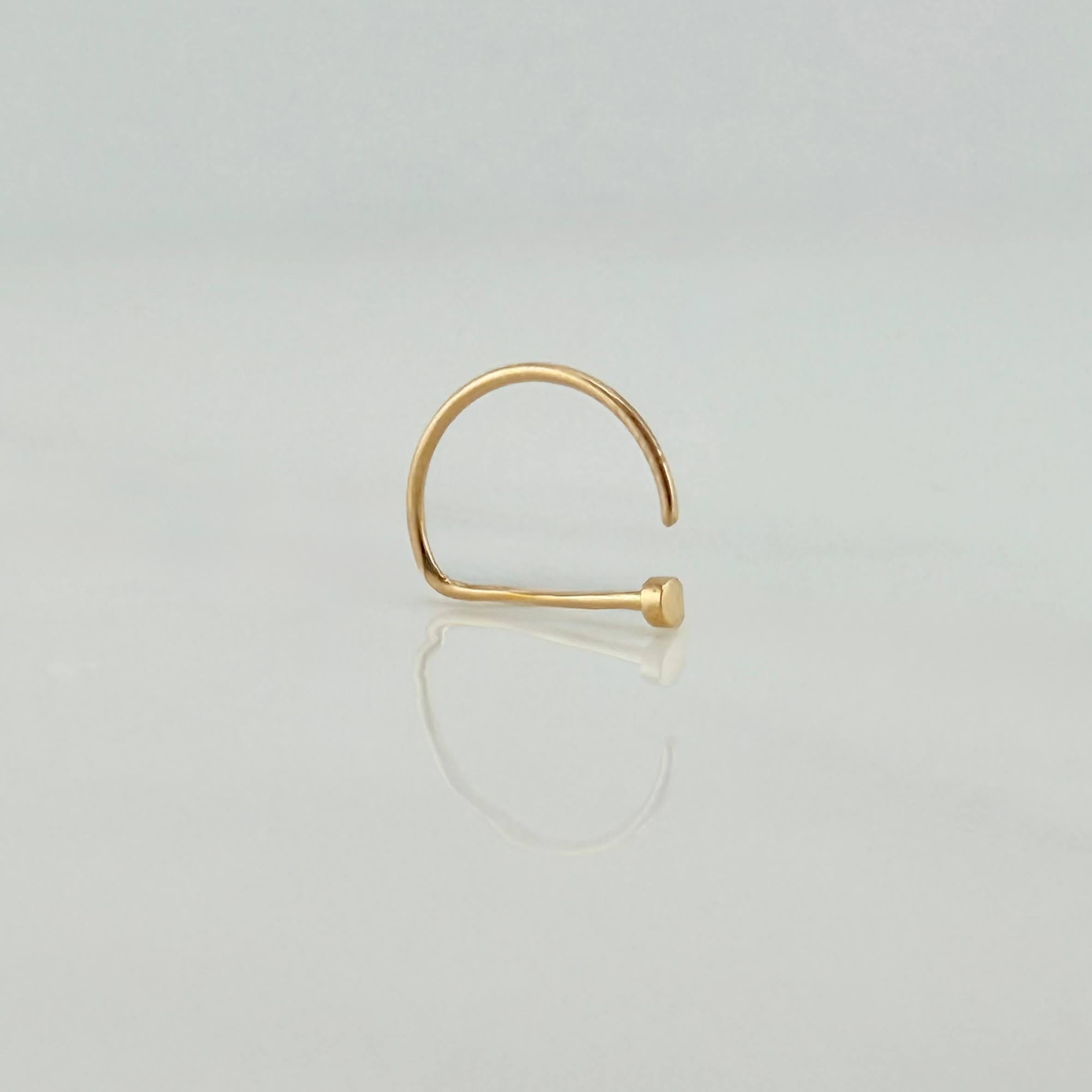 Piercing Arco Cabeza Plana 0.35 g / 1/2 in Oro Amarillo 18K