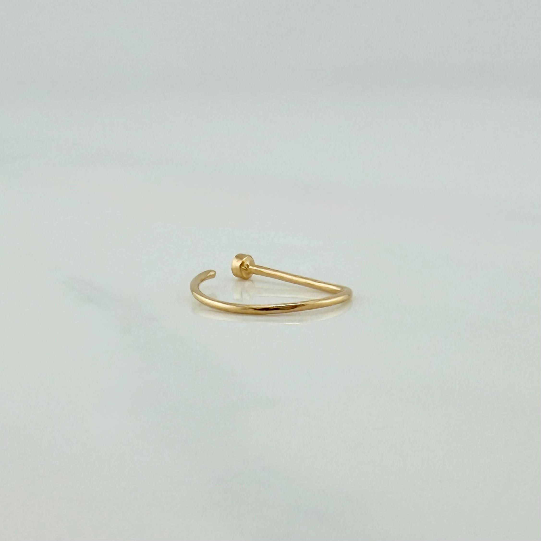 Piercing Arco Cabeza Plana 0.35 g / 1/2 in Oro Amarillo 18K