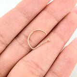 Piercing Arco Cabeza Plana 0.35 g / 1/2 in Oro Amarillo 18K