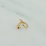 Piercing Punta Flecha Bola Espiral 0.6 g / 1/2 in Oro Amarillo 18K