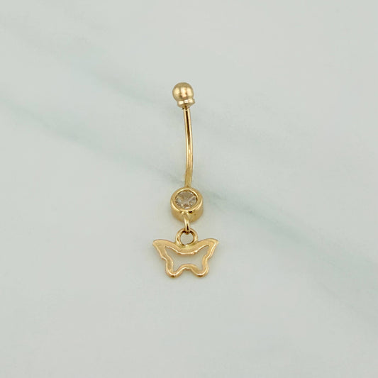 Butterfly Bezel Piercing 0.7 g / 3/4 in 18K Yellow Gold