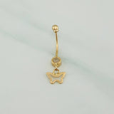 Butterfly Bezel Piercing 0.7 g / 3/4 in 18K Yellow Gold