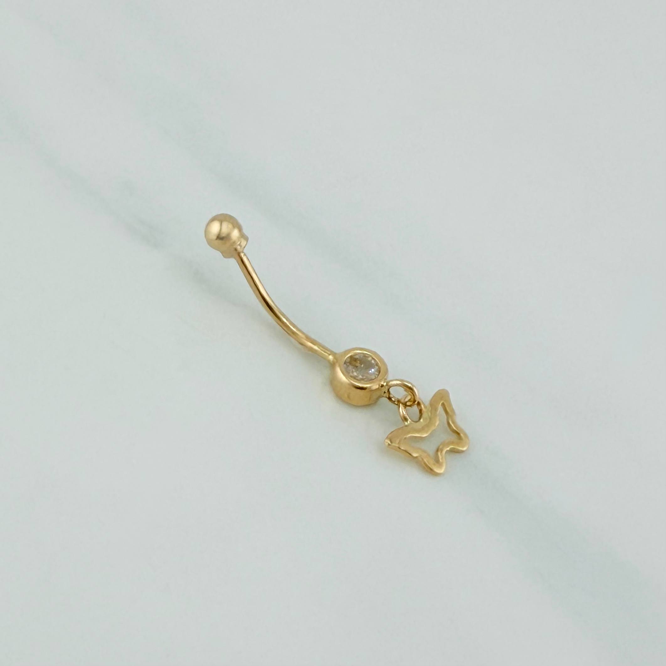 Butterfly Bezel Piercing 0.7 g / 3/4 in 18K Yellow Gold
